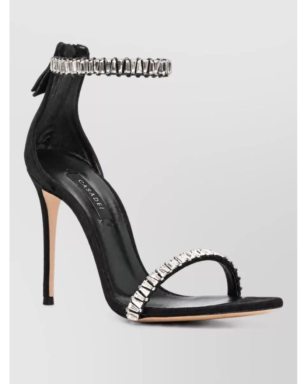 Casadei Metallic Leather Ankle-Strap Sandals