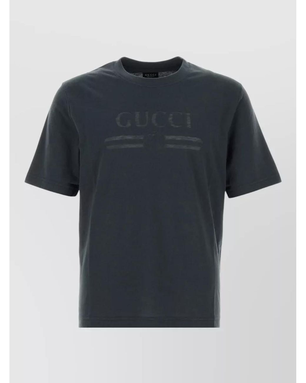 Gucci Blue Logo Print Jersey T-Shirt for men