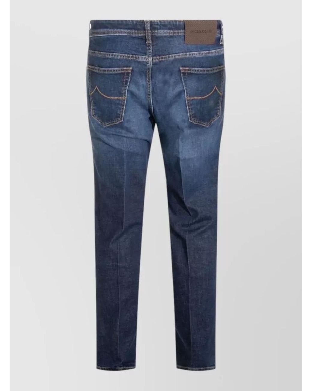 Jacob Cohen Blue Denim Slim-Fit Cropped Tapered Jeans for men