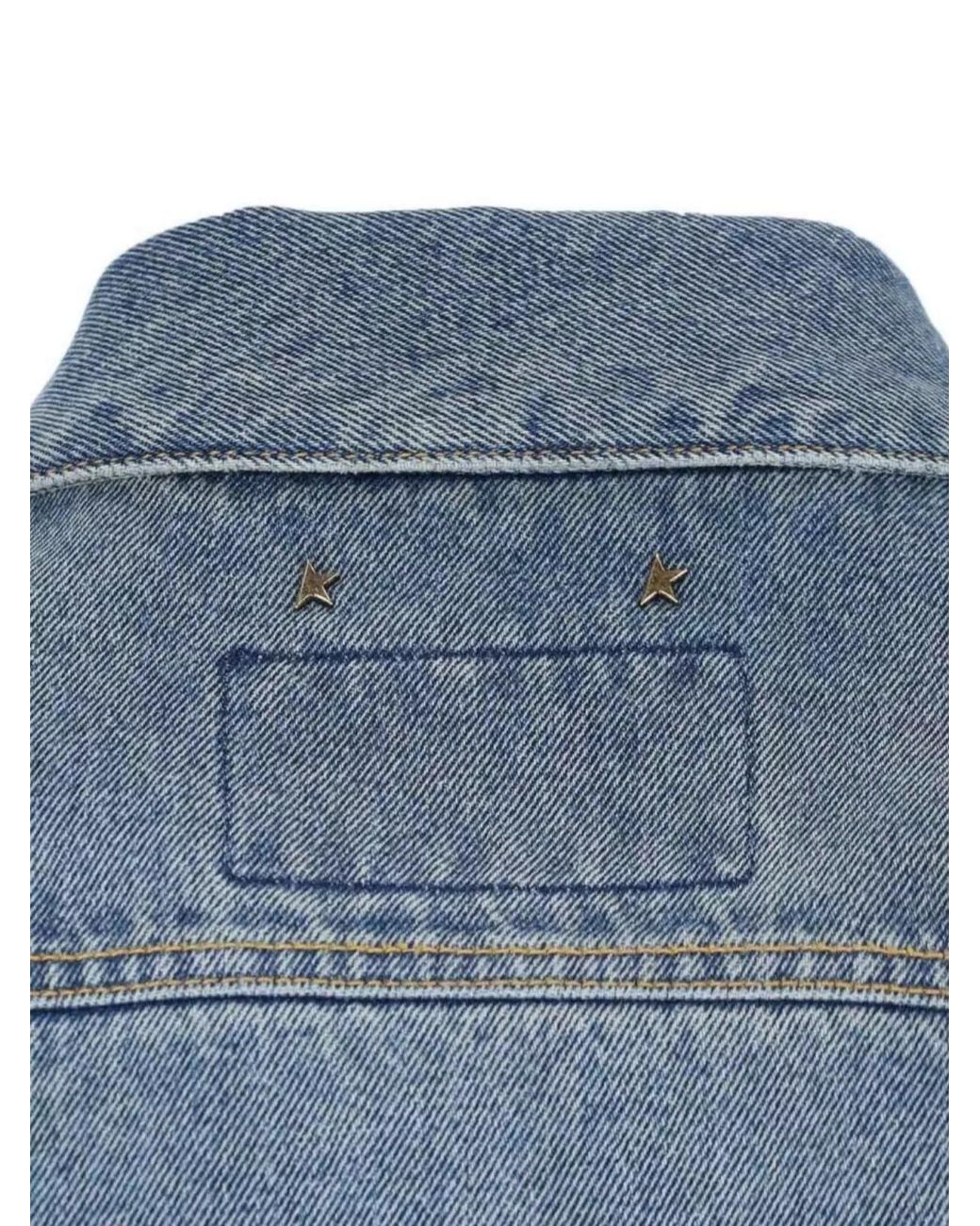 Golden Goose Deluxe Brand Blue Slim-Fit Denim Cropped Jacket