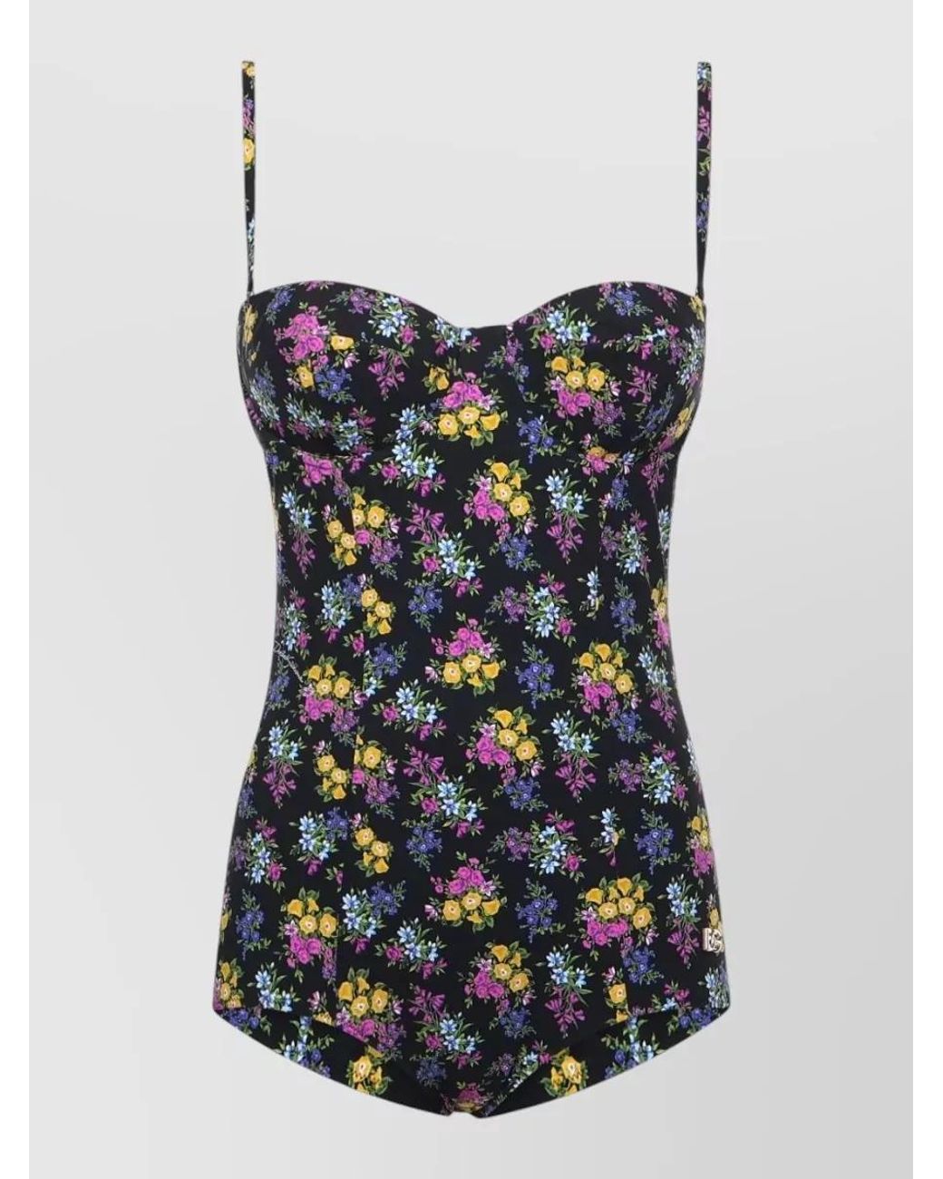 Dolce & Gabbana Multicolor Floral-Print Padded One-Piece Swimsuit