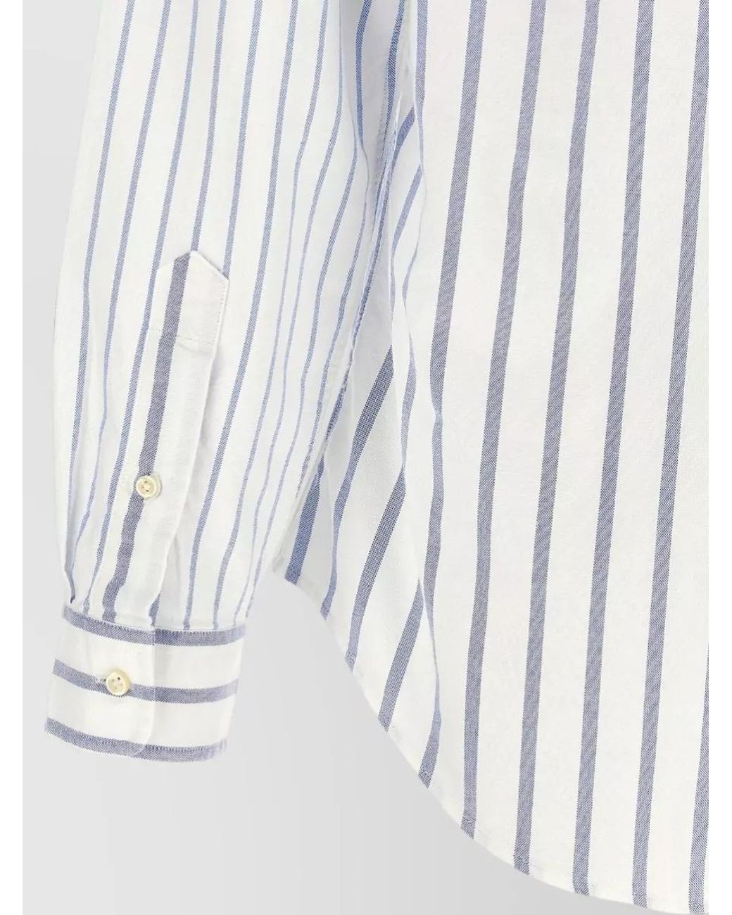 Polo Ralph Lauren White Striped Patchwork Cotton Shirt for men