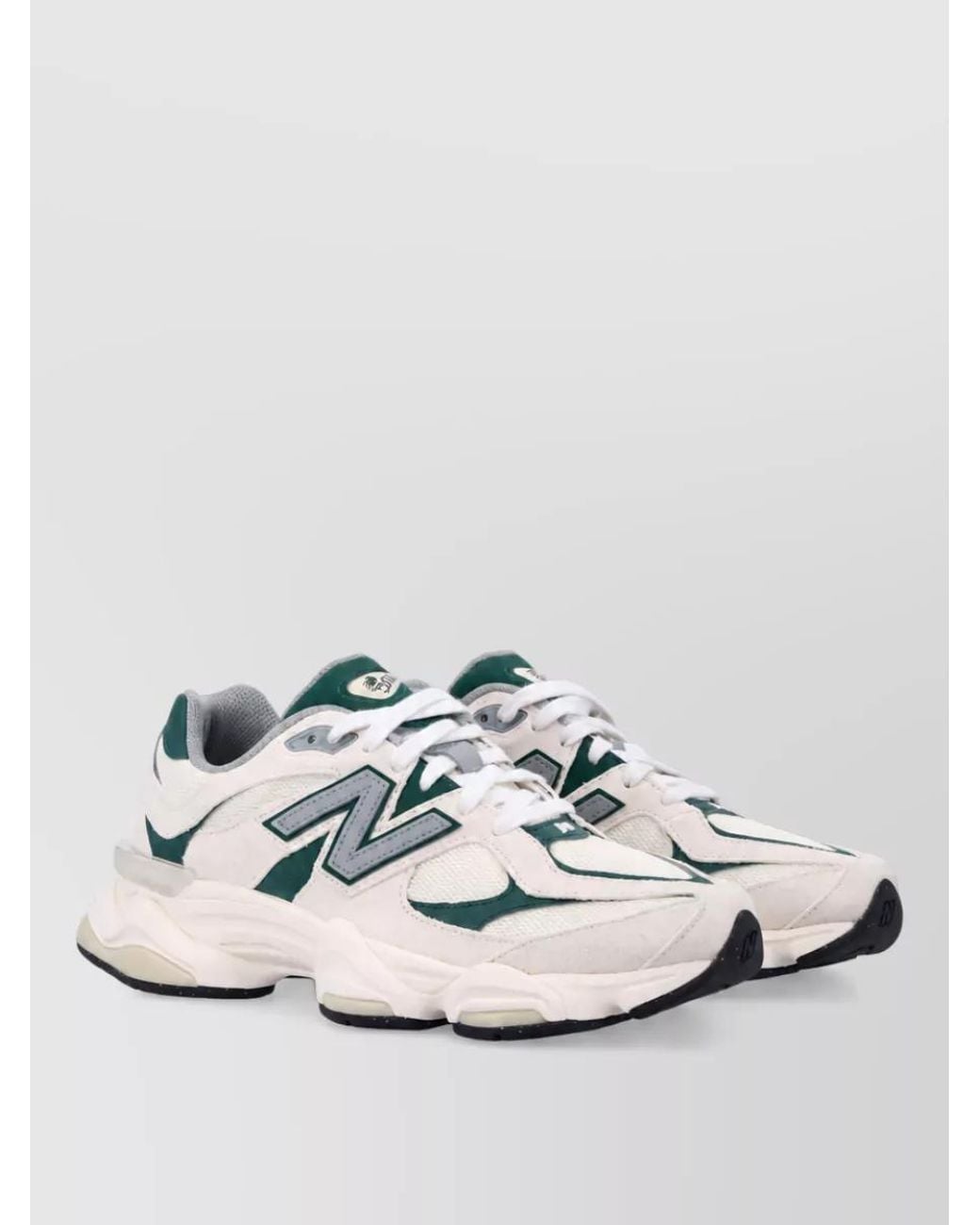 New Balance White Suede Mesh Lace-Up Sneakers