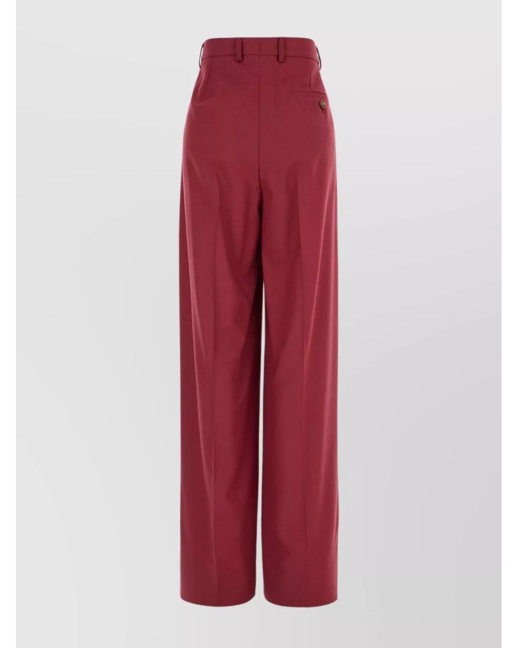 Stella McCartney Red Wool Wide-Leg Trousers