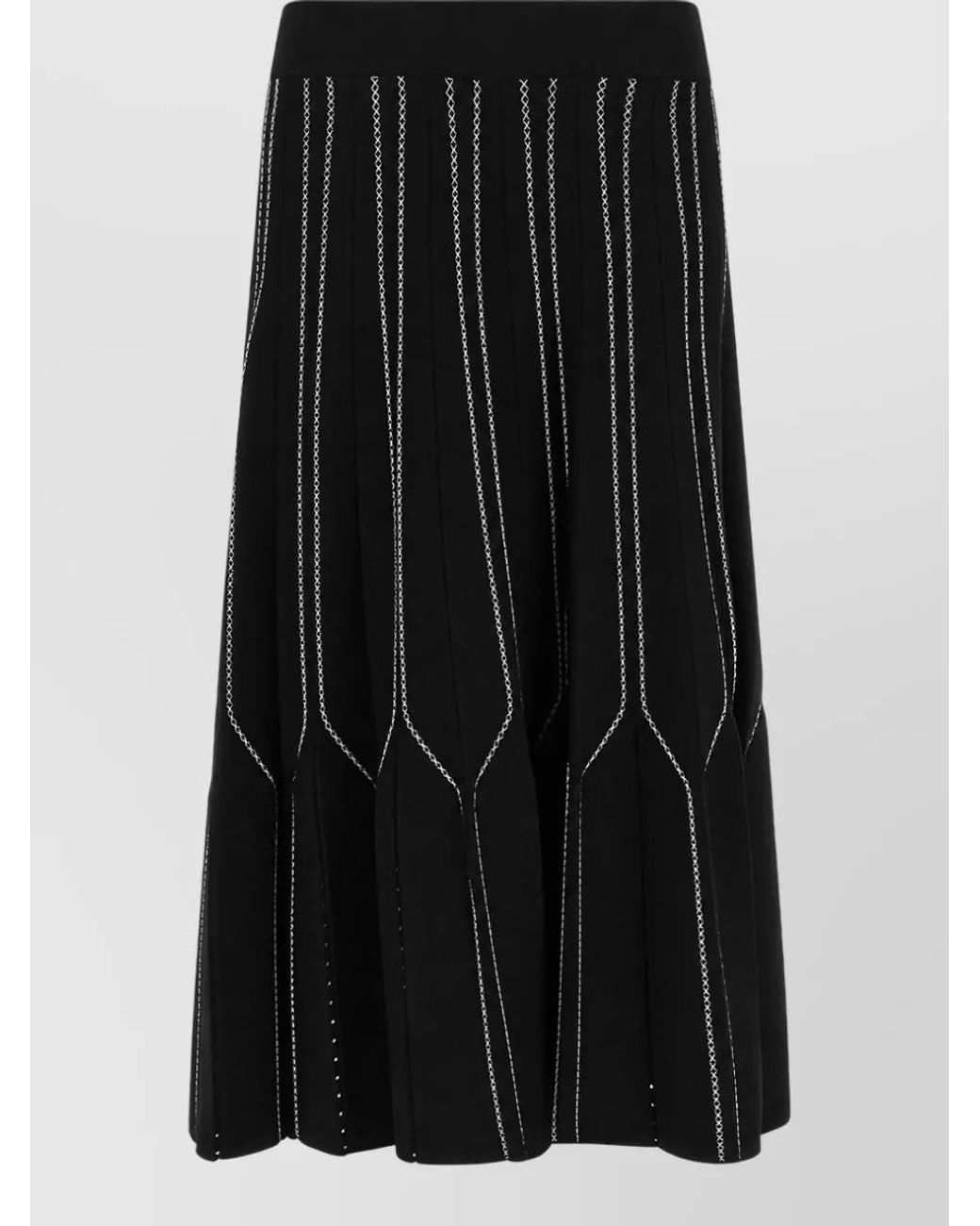 Elisabetta Franchi Black Pleated Knit Skirt