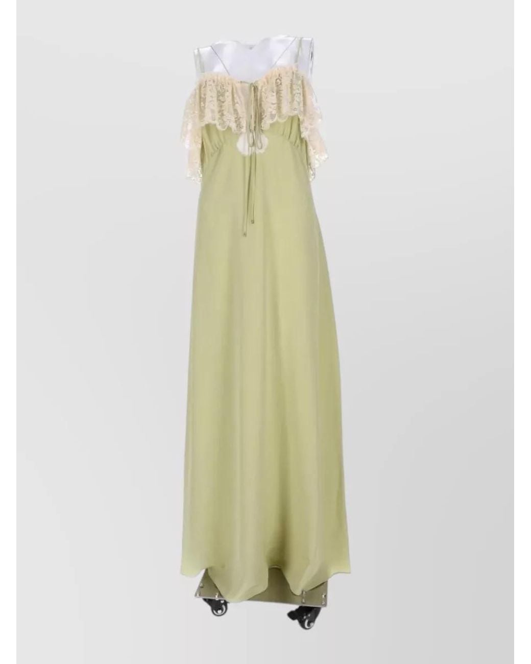 Chloé White Silk Spaghetti Strap Maxi Dress