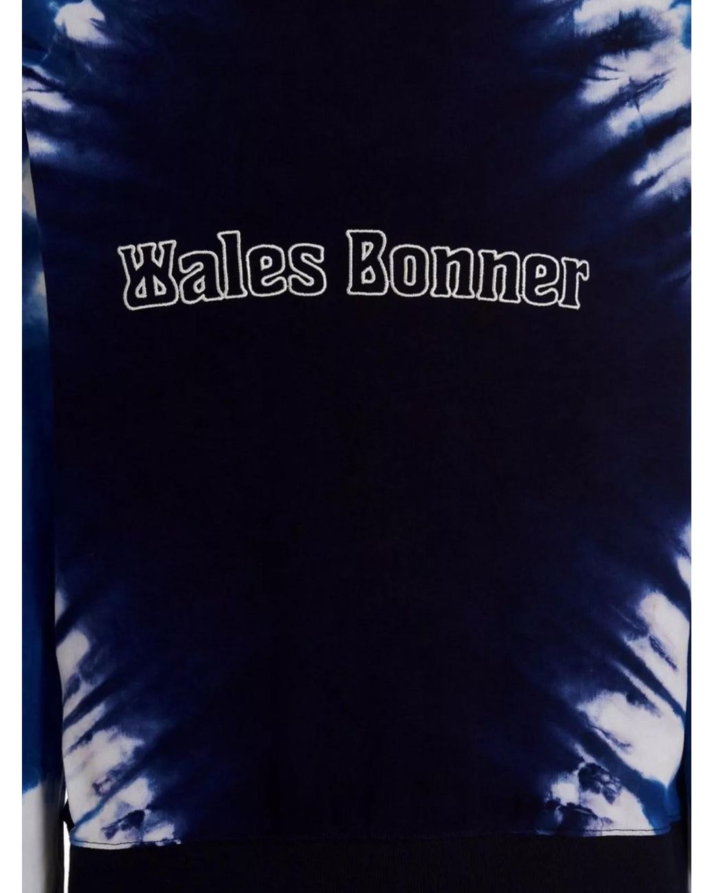 Wales Bonner Blue Tie Dye Logo Embroidered Sweatshirt for men