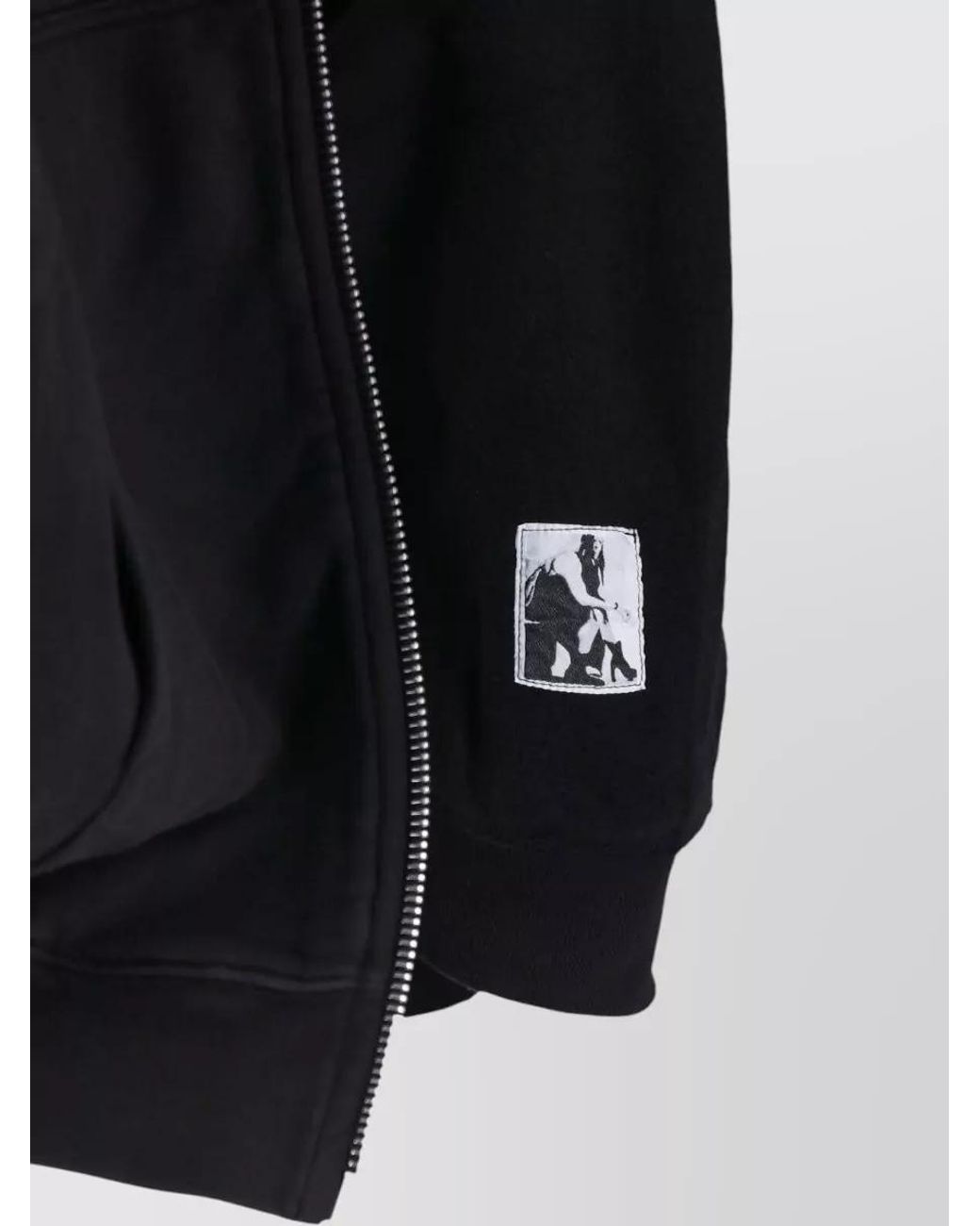 Rick Owens Blue Oversized Asymmetric Zip Hooded Jacket for men