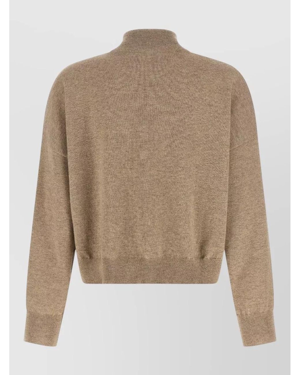 Brunello Cucinelli Natural Cashmere Ribbed Turtleneck Sequin Sweater