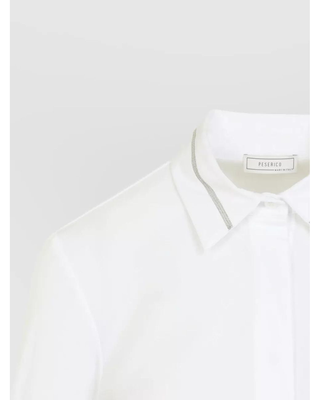 Peserico White Cotton Long-Sleeve Shirt