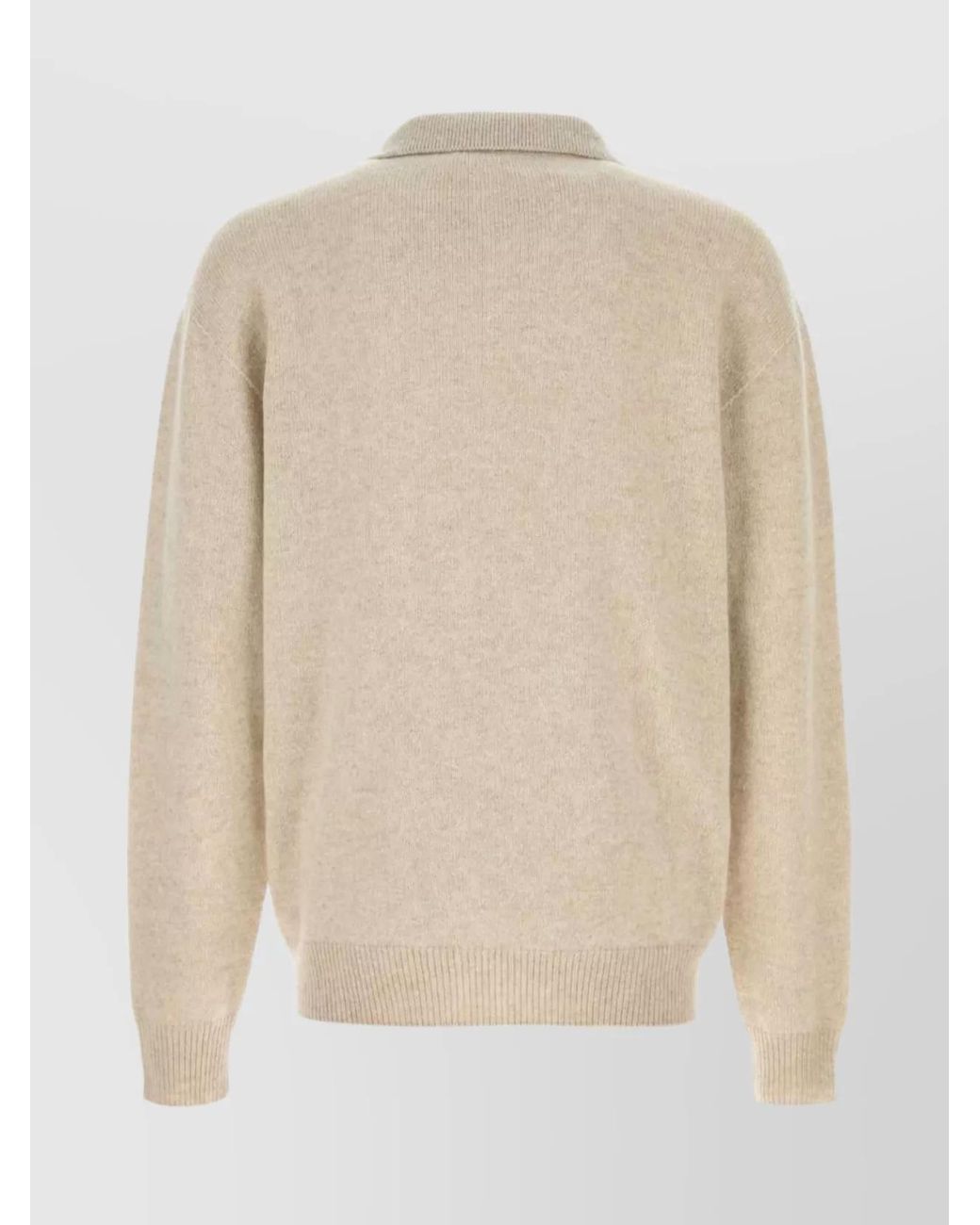 The Row Natural Cashmere Polo Shirt Long Sleeves for men