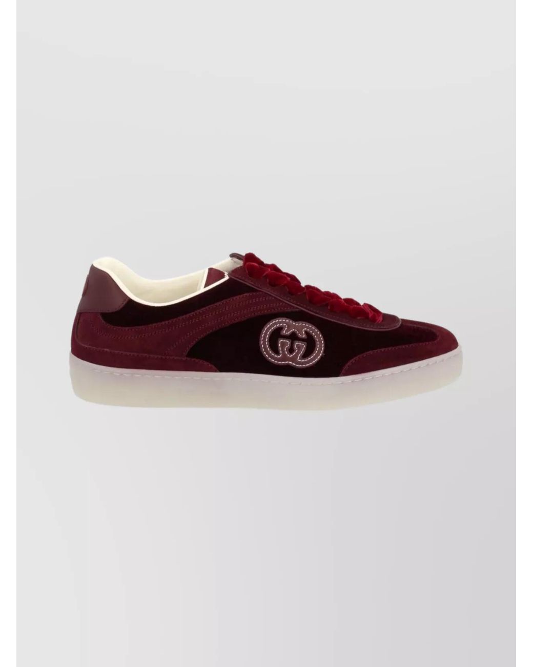 Gucci Red Suede Leather Low-Top Sneakers