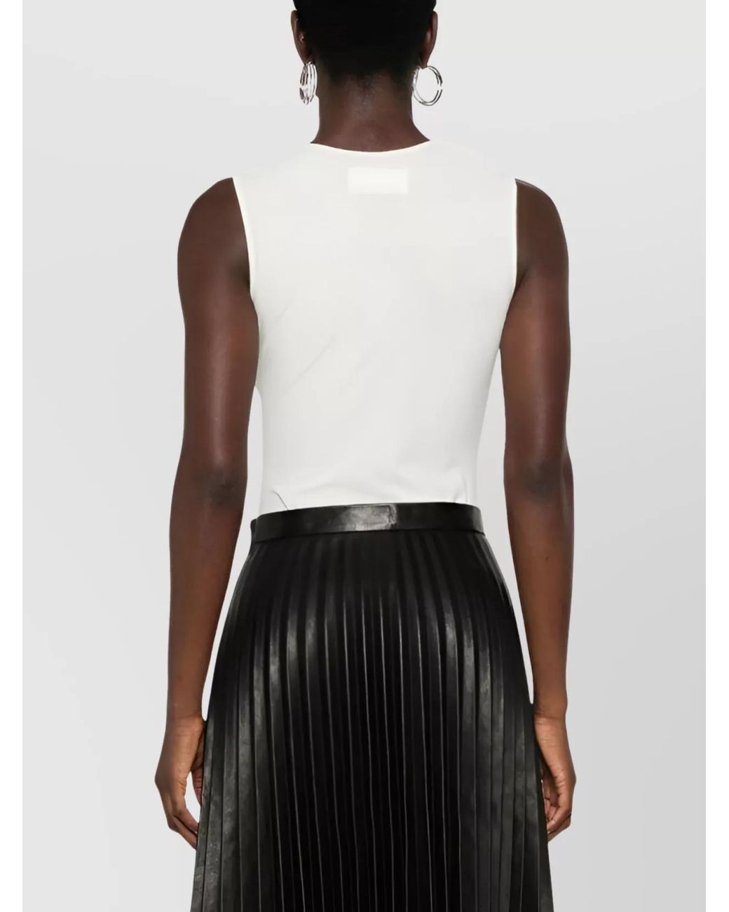 Maison Margiela White Sleeveless Round Neck Bodysuit