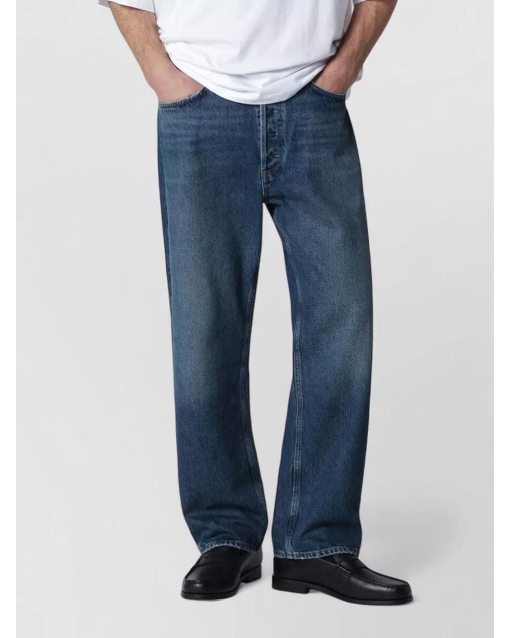 Agolde Blue Denim Straight-Leg Jeans for men