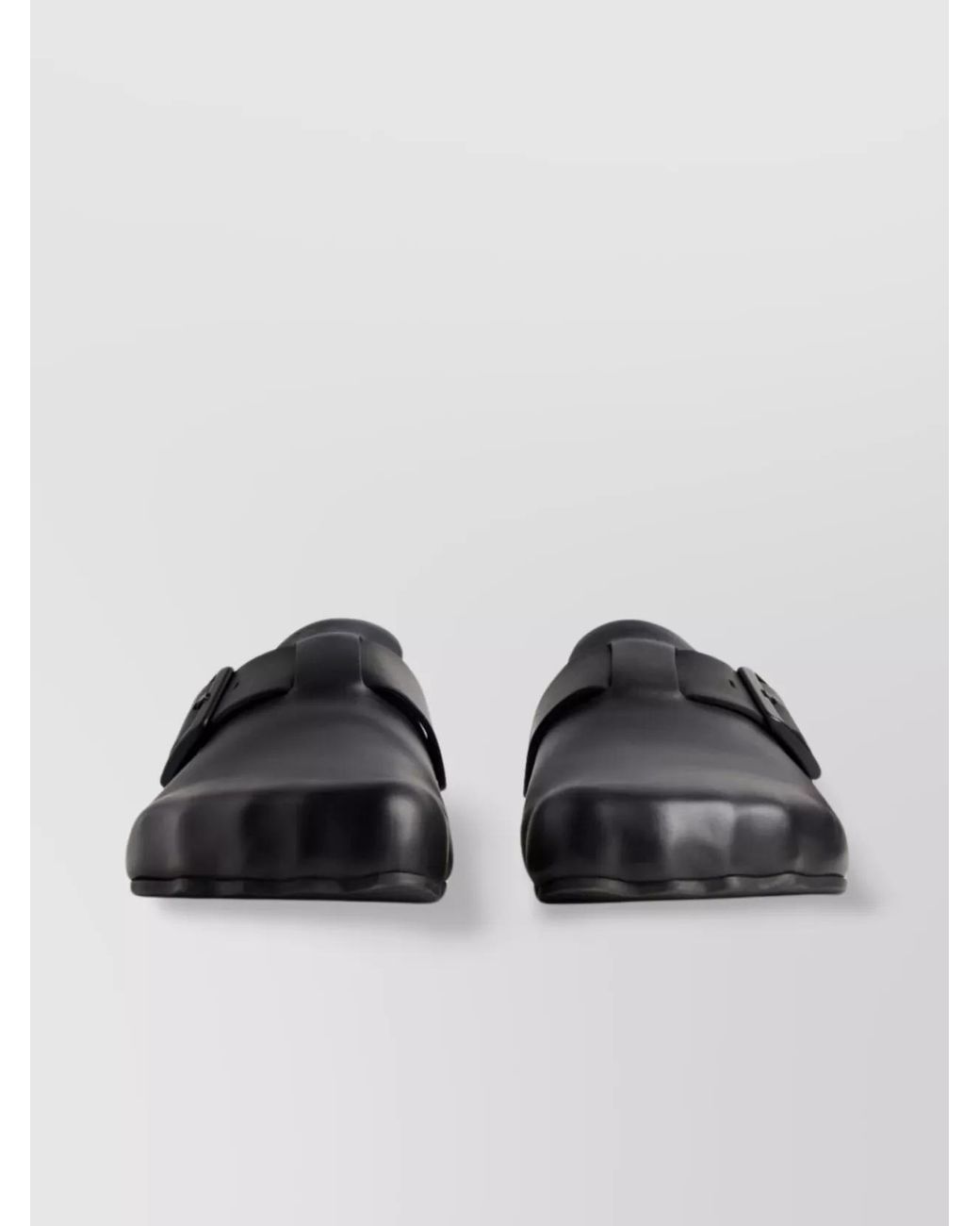 Balenciaga Black Leather Asymmetric Mules
