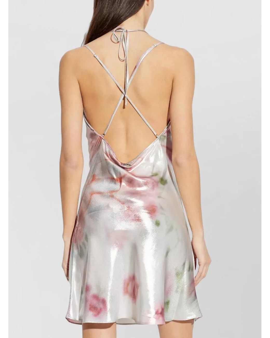 DIESEL White Draped Slim-Fit Knee-Length Dress