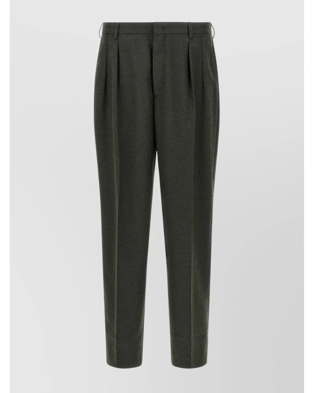 Cellar Door Green 'Trousers Pleated Front Belt Loops' for men