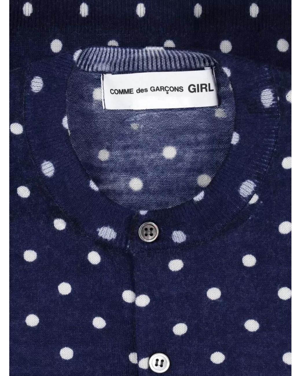 Comme des Garçons Blue Wool Crewneck Cardigan