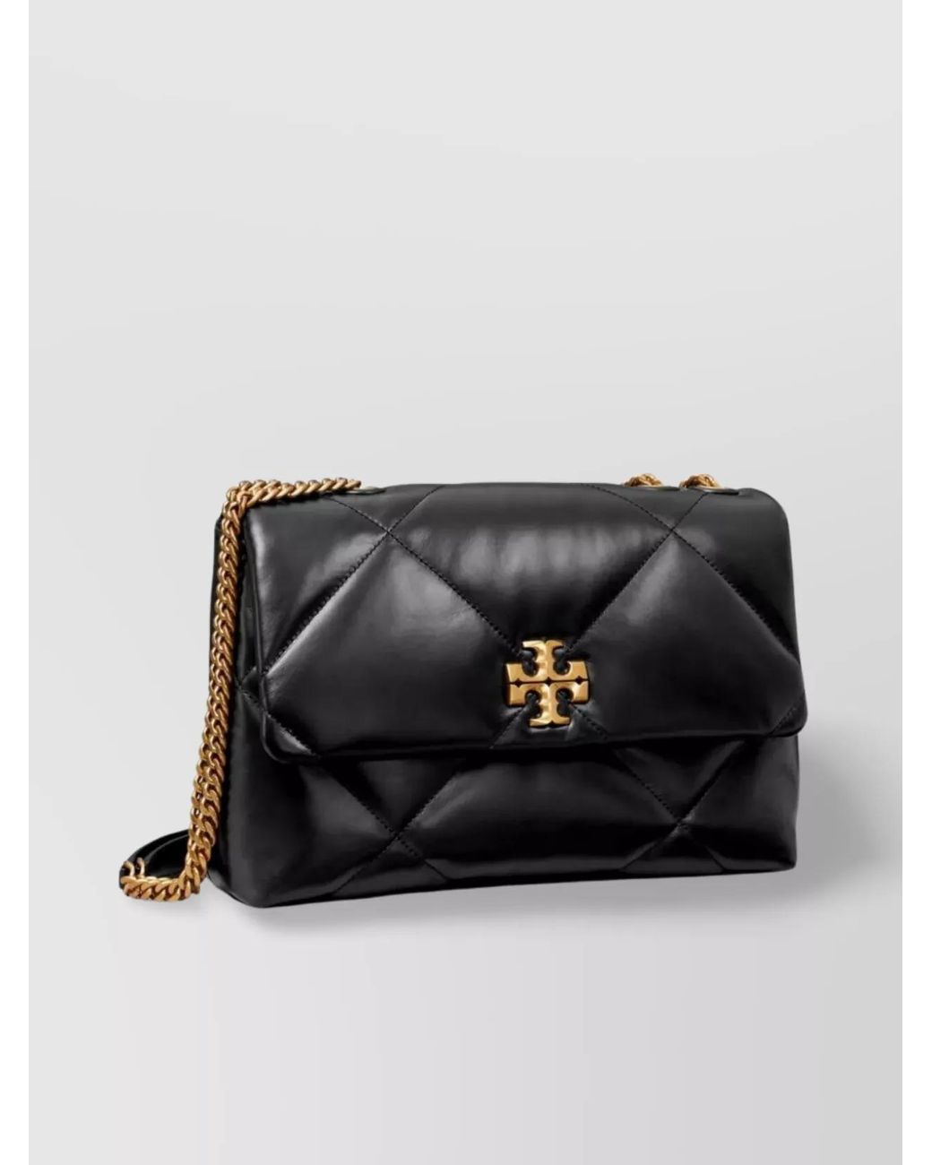 Tory Burch Black Kira Diamond Quilt Leather Shoulder Bag