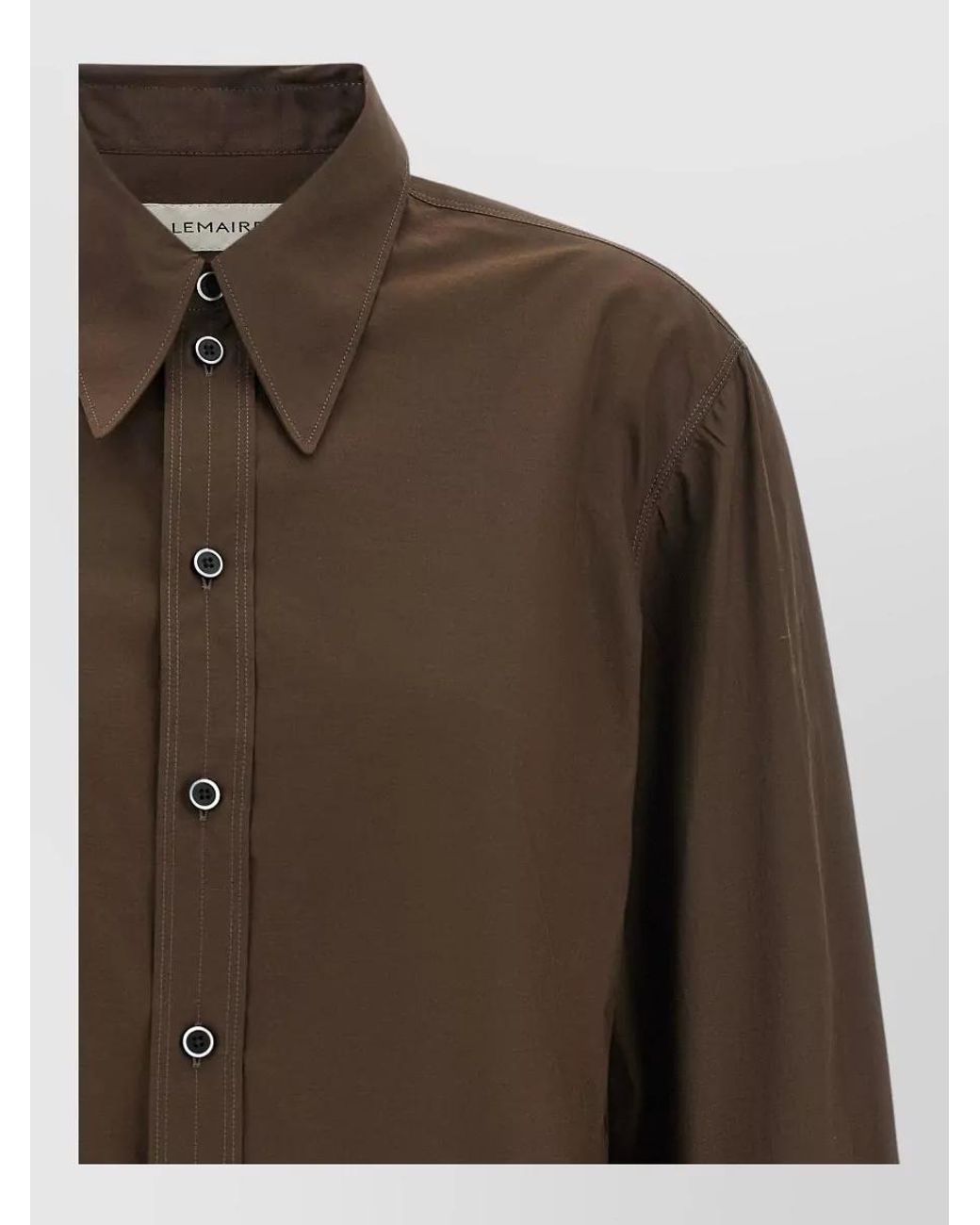 Lemaire Brown Silk Blend Shirt
