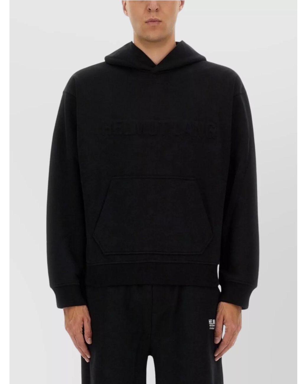 Helmut Lang Black Regular-Fit Cotton Hoodie for men