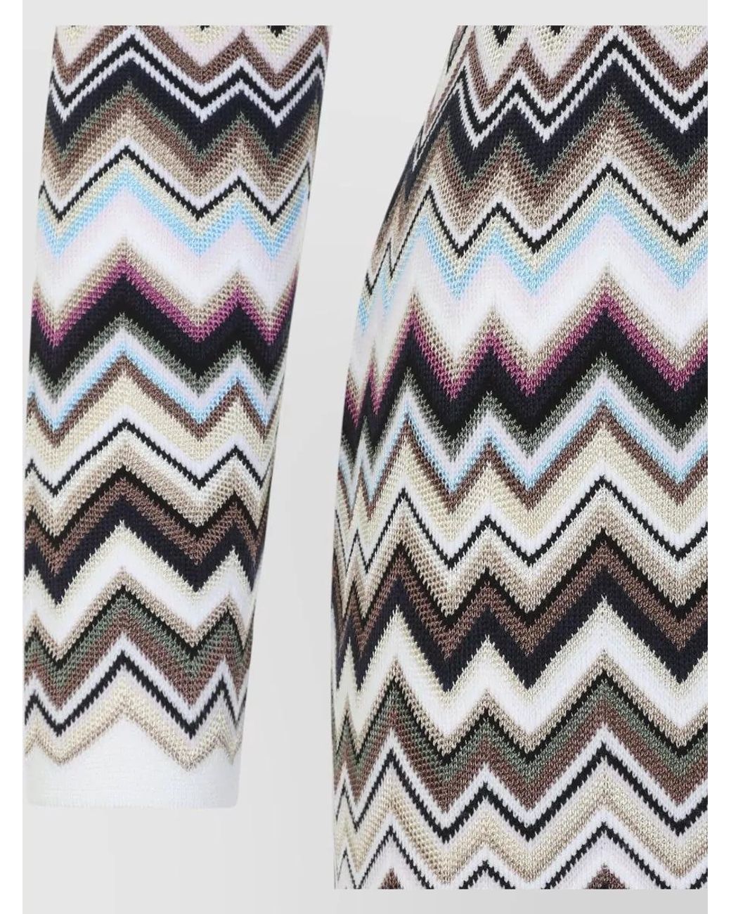 Missoni White Zigzag Metallic Knit Maxi Dress