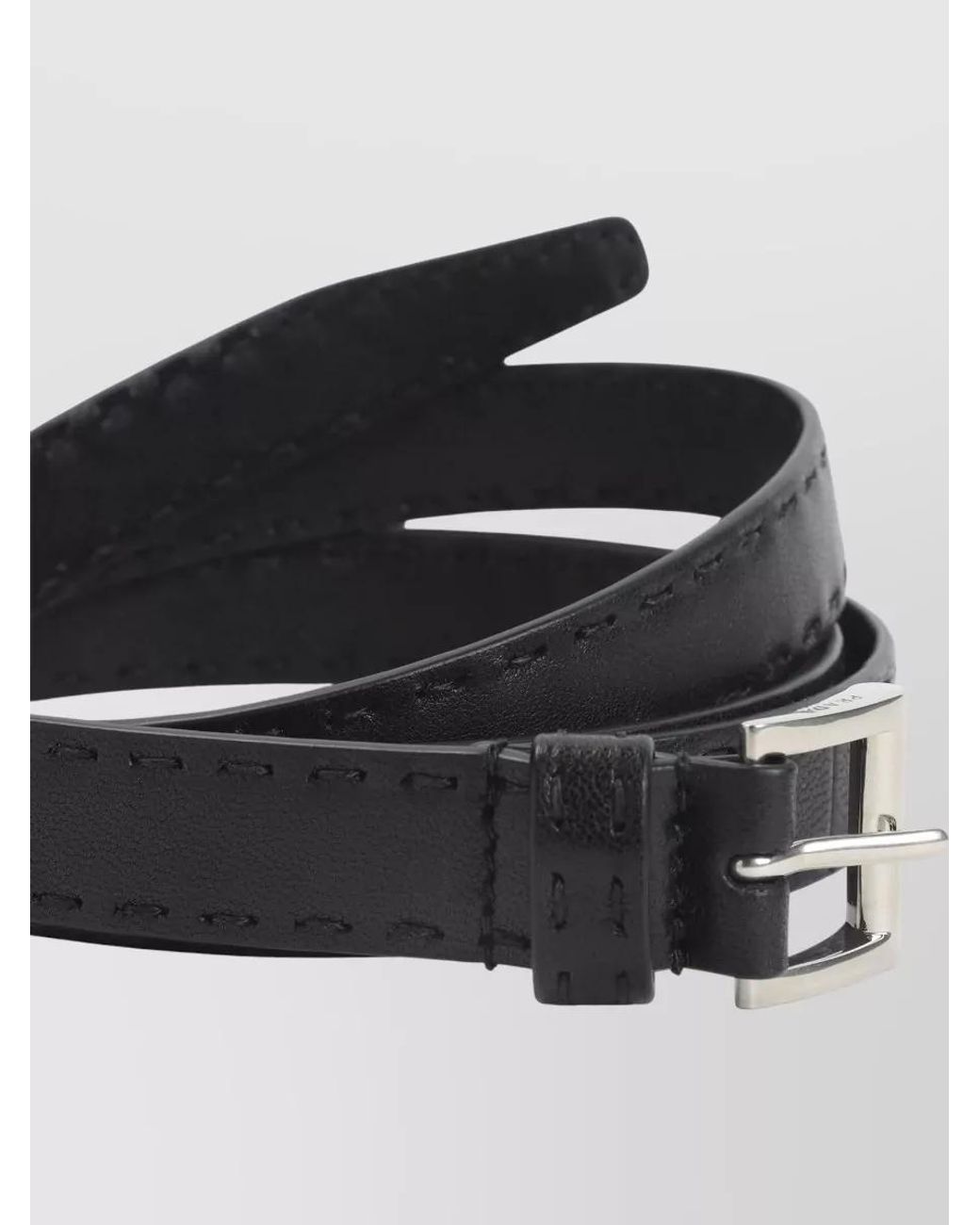 Prada White Lamb Leather Slim Belt