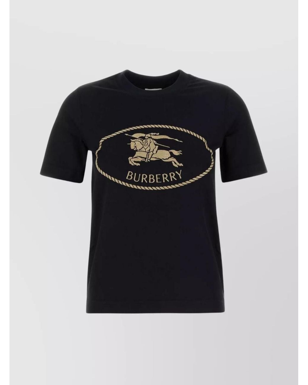 Burberry Black Cotton Ribbed Slim-Fit Short-Sleeve T-Shirt