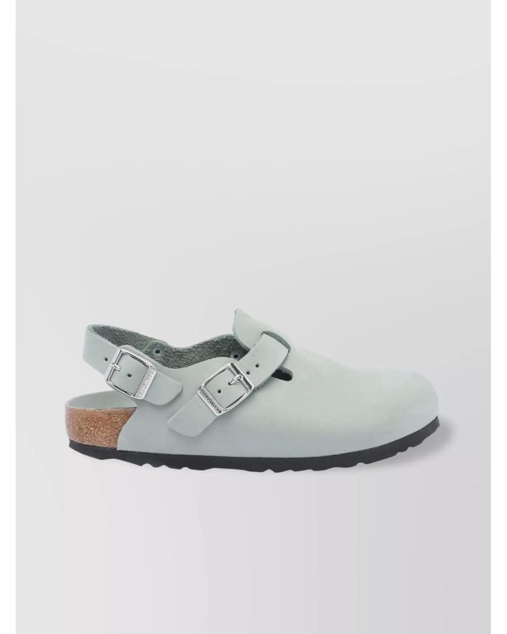 Birkenstock Gray Leather Mules
