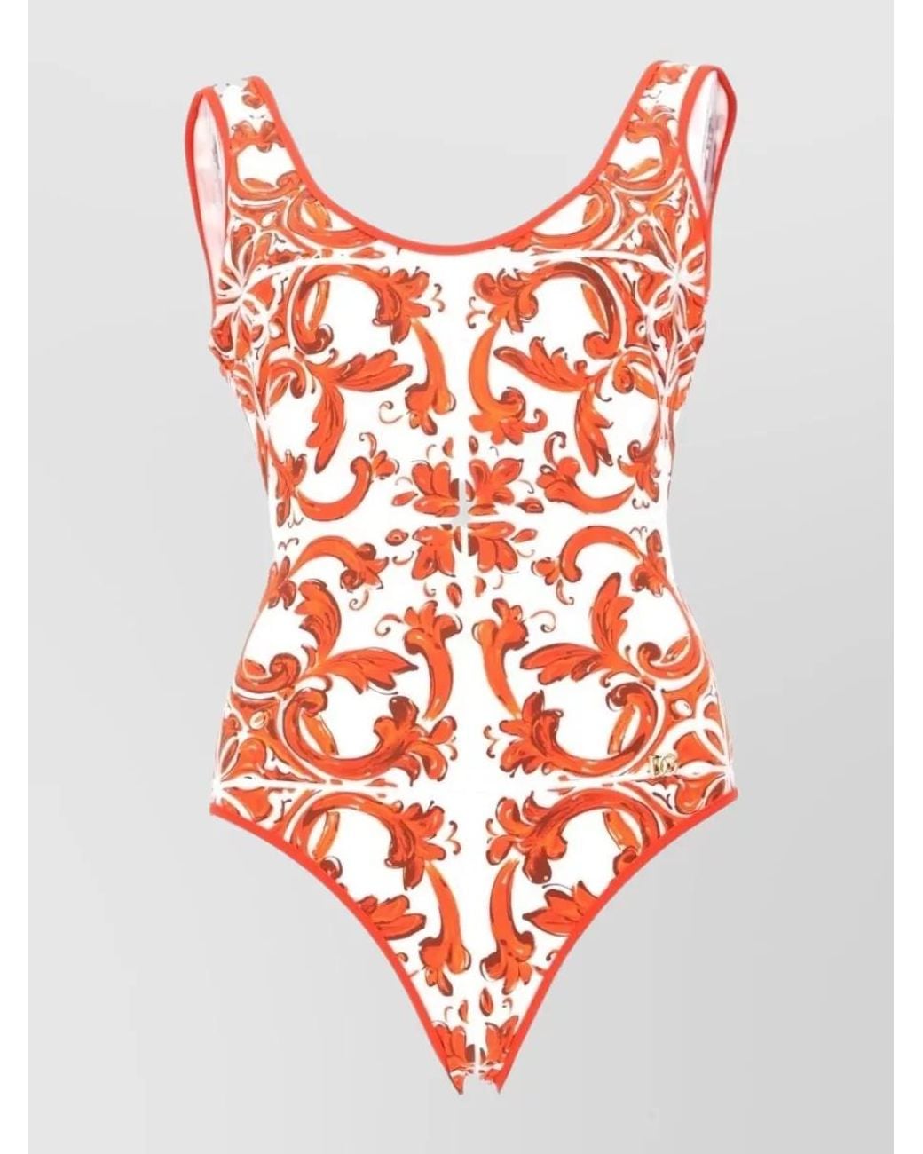 Dolce & Gabbana Red Printed Bodysuit