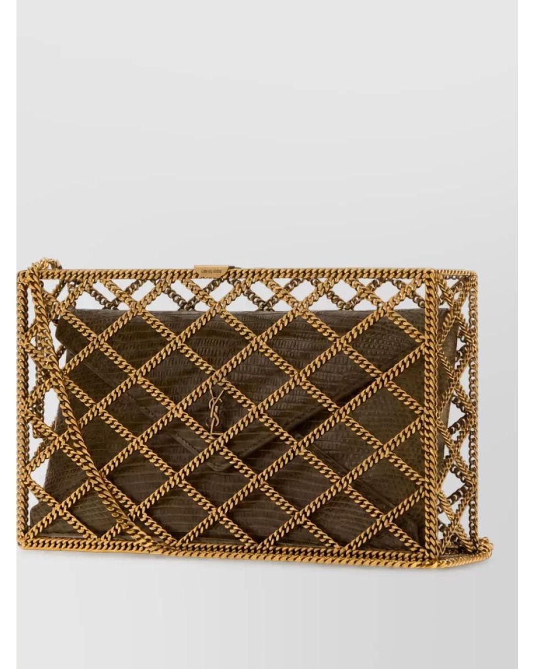 Saint Laurent Metallic Large Metal Clutch Bag
