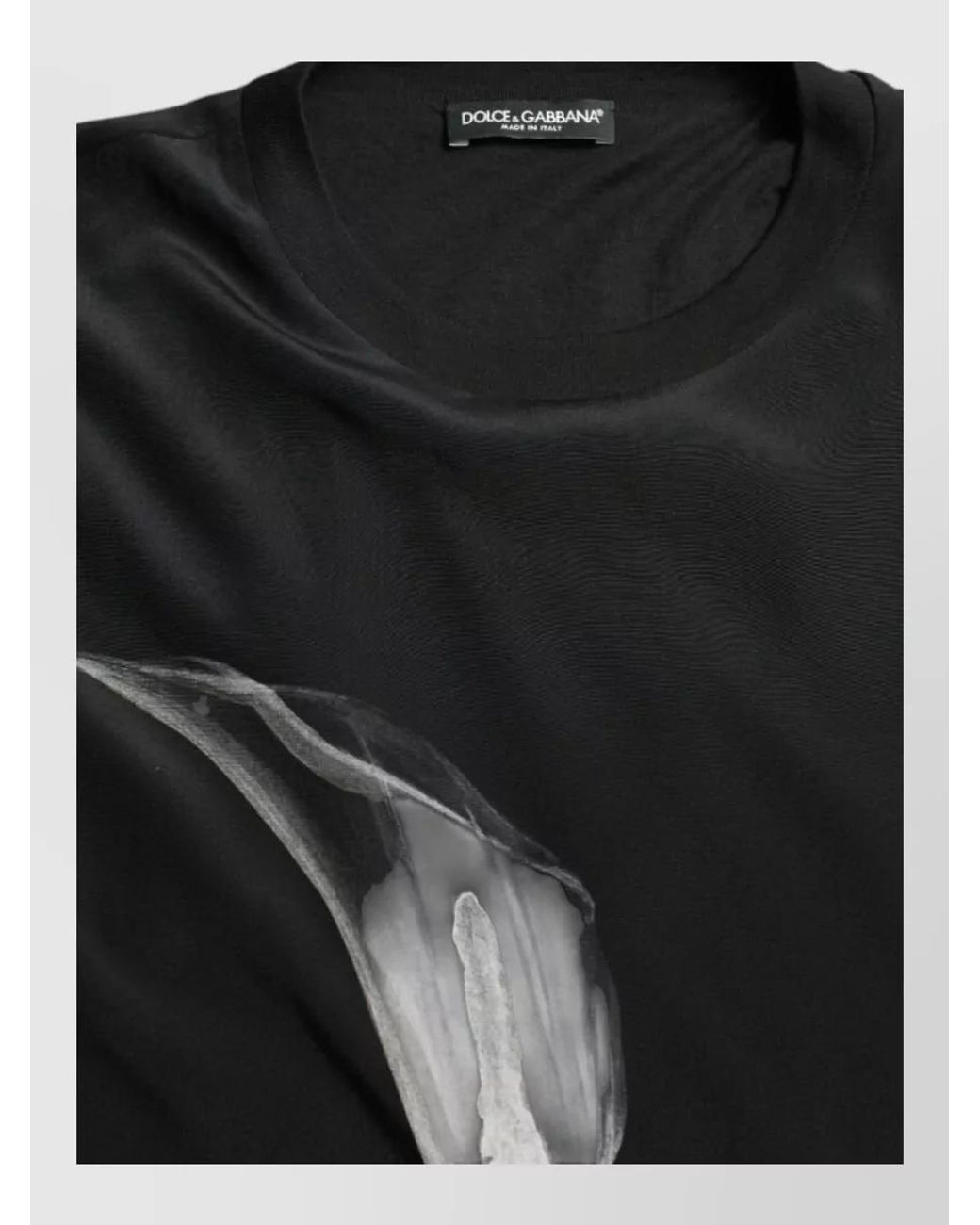 Dolce & Gabbana Black Silk Floral Print Crewneck Sweatshirt for men