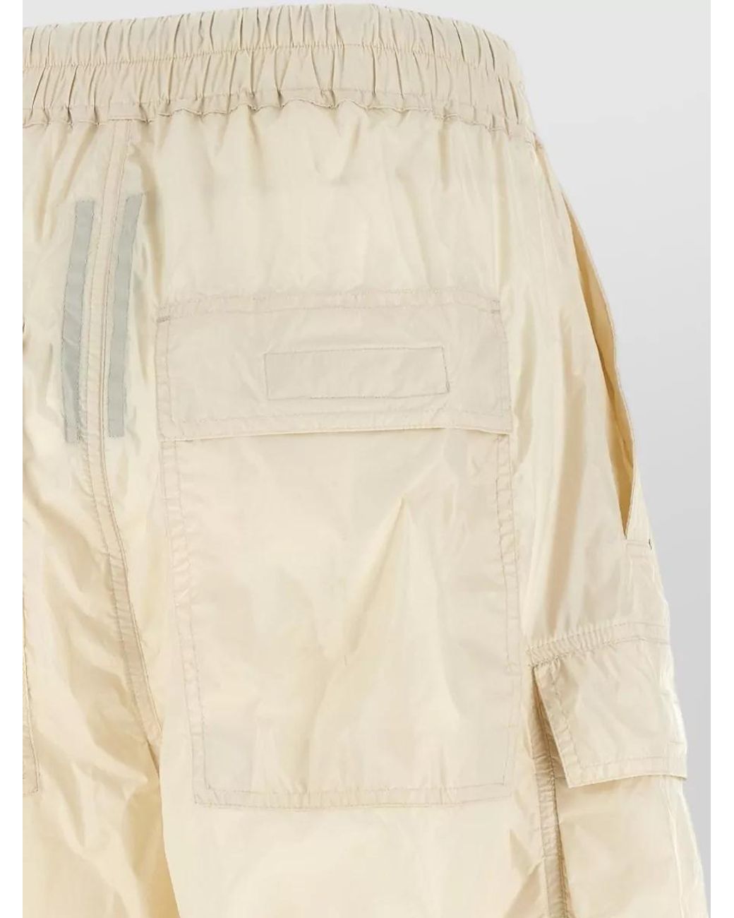 Rick Owens Natural Nylon Low-Rise Flared Wide-Leg Trousers