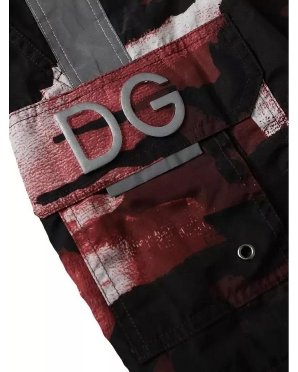 Dolce & Gabbana Black Camouflage Logo-Print Swim Shorts for men