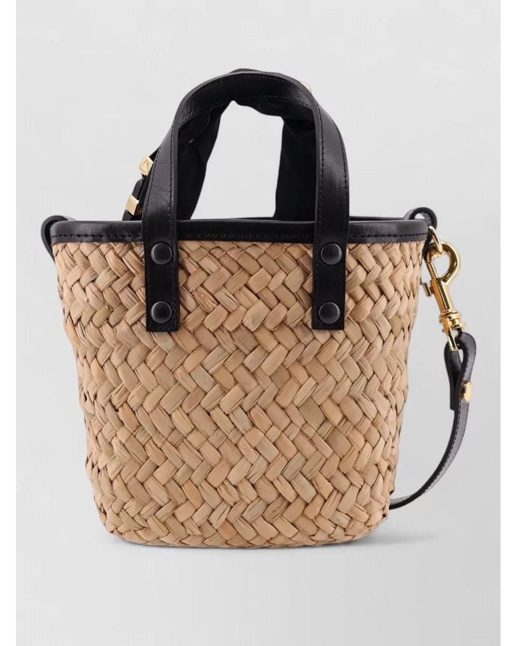 Sacai Multicolor Raffia And Leather Shoulder Bag