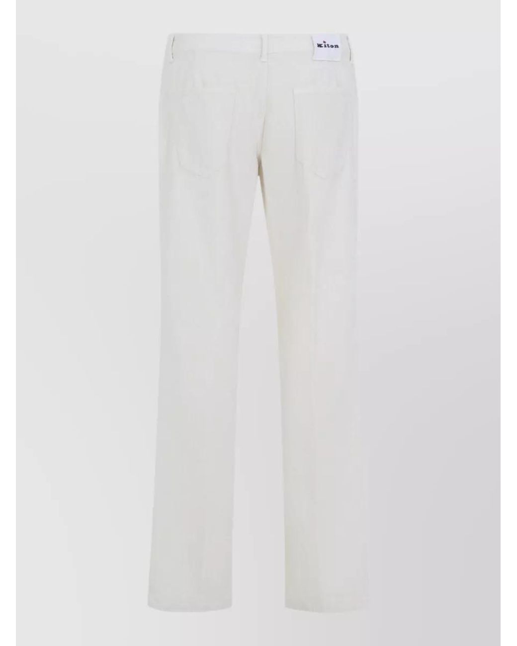 Kiton White Corduroy Straight-Leg Jeans for men