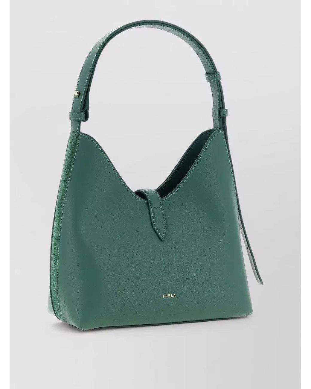 Furla Green Small Leather Hobo Bag