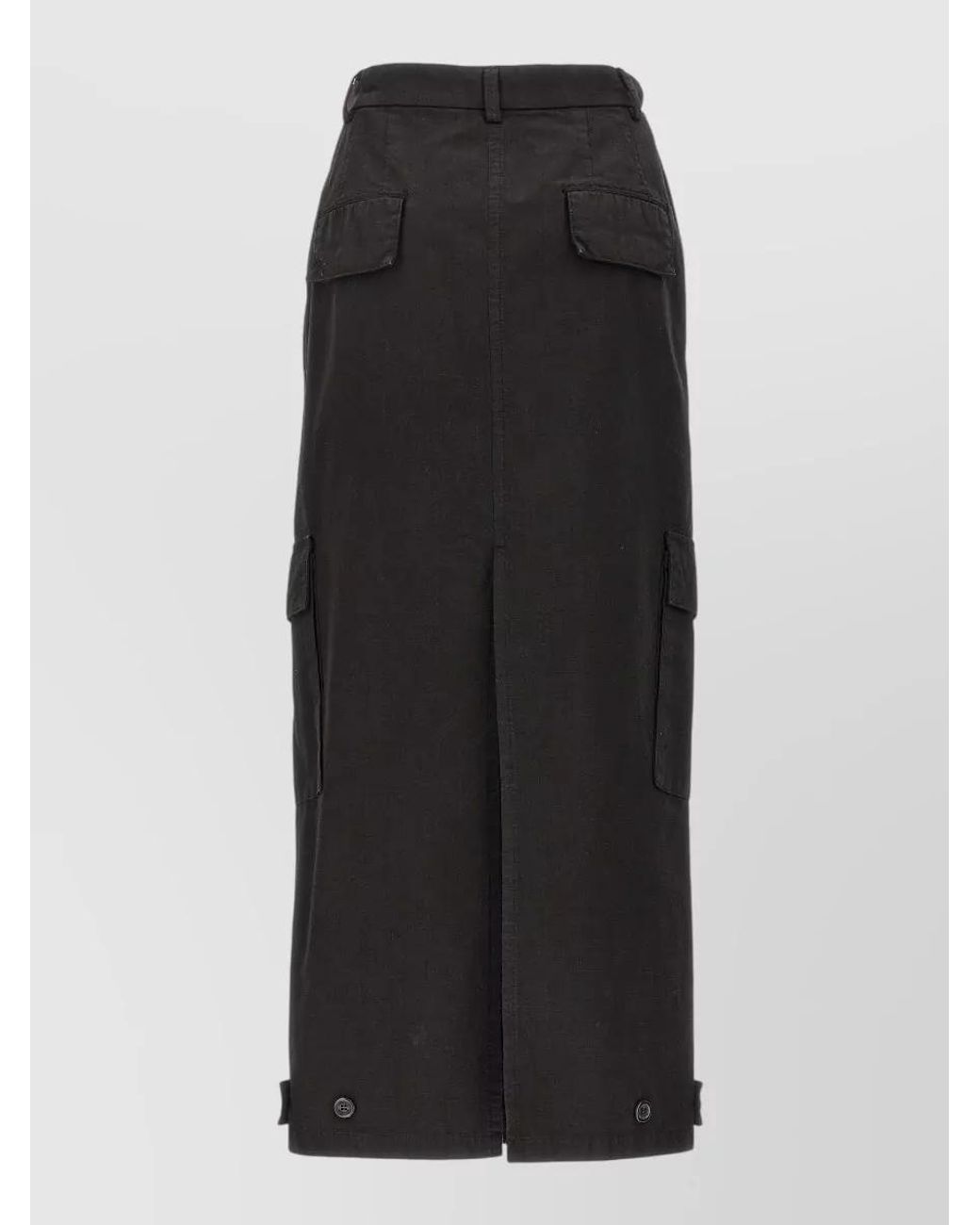 ARMARIUM Black Cotton Cargo Maxi Skirt