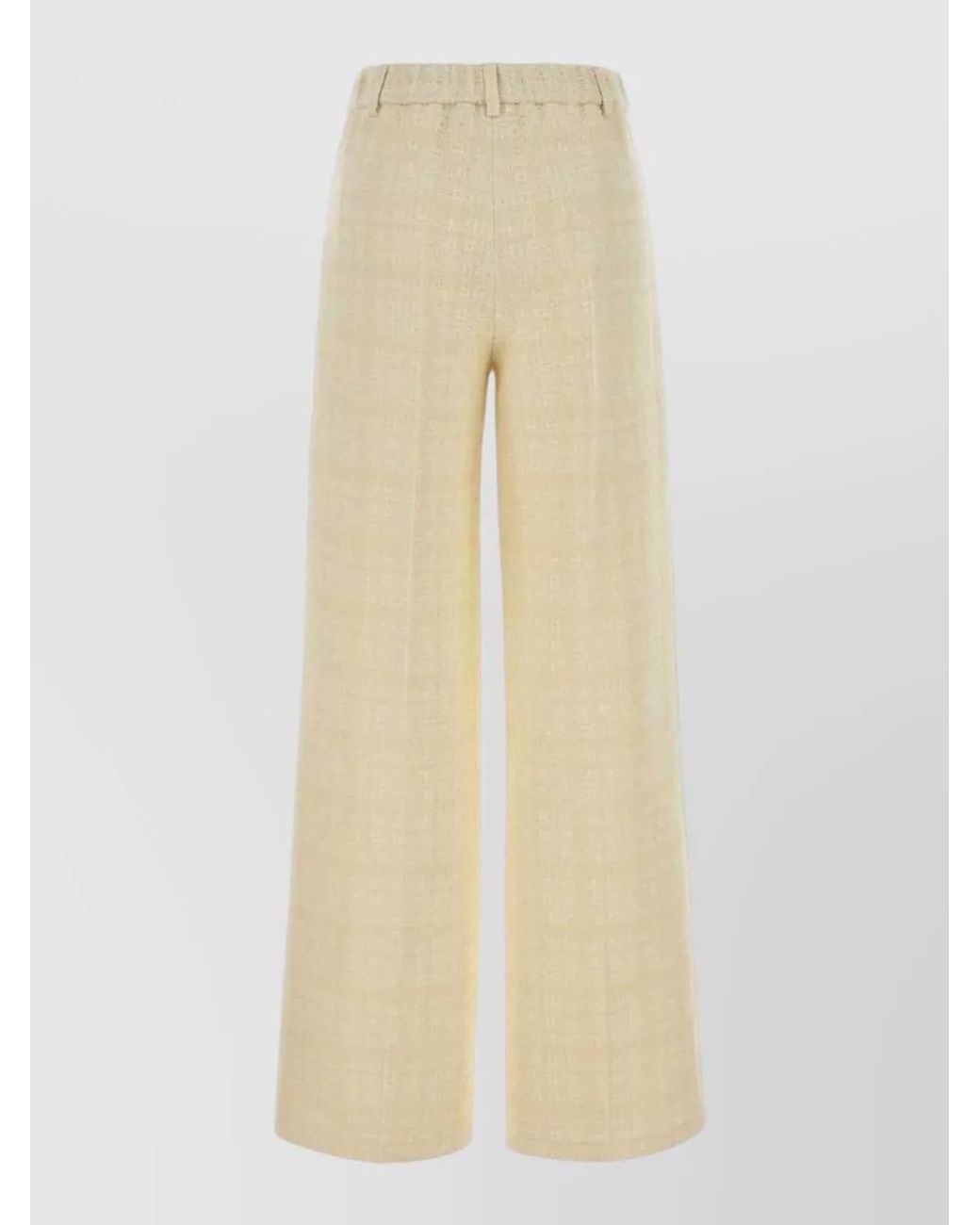 Gucci Natural Checked Wide-Leg Trousers