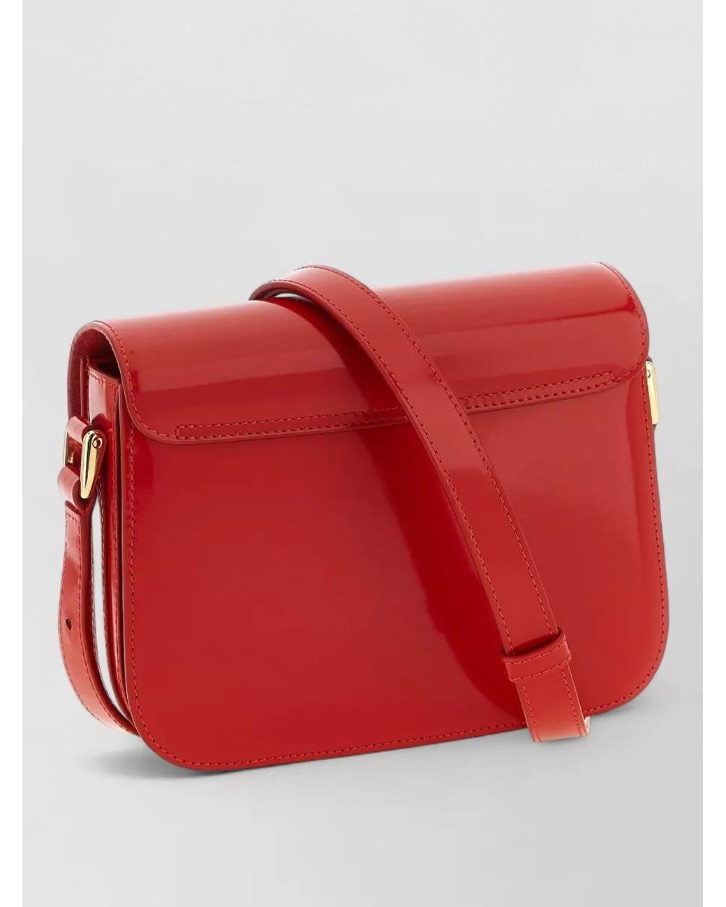 A.P.C. Red Grace Small Leather Shoulder Bag