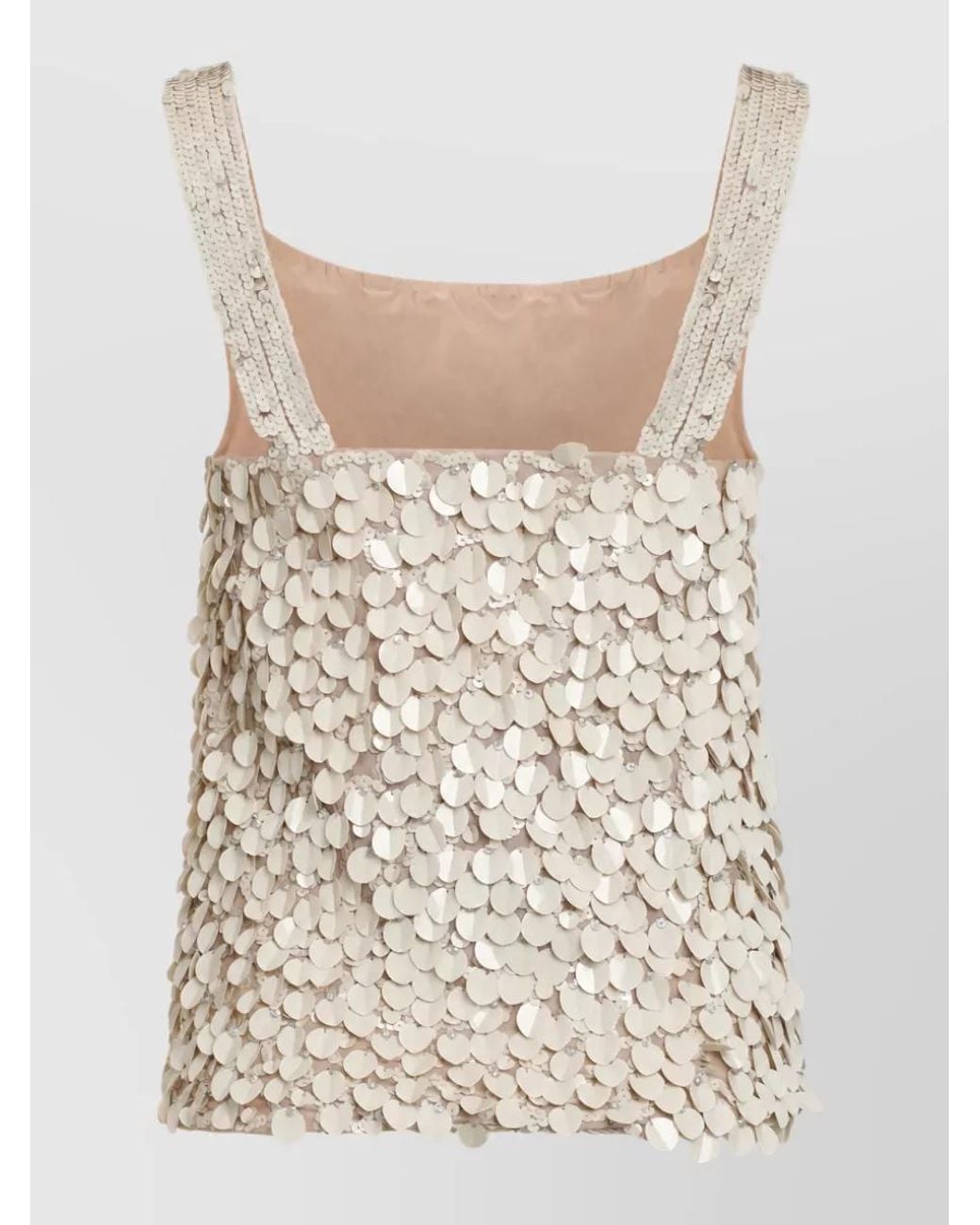 P.A.R.O.S.H. Natural Sequin Top