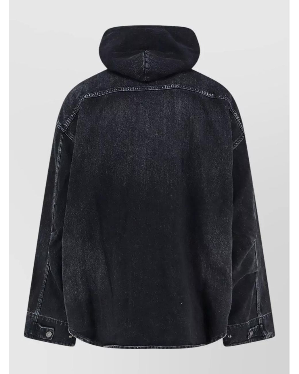 Balenciaga Black Denim Hooded Parka for men