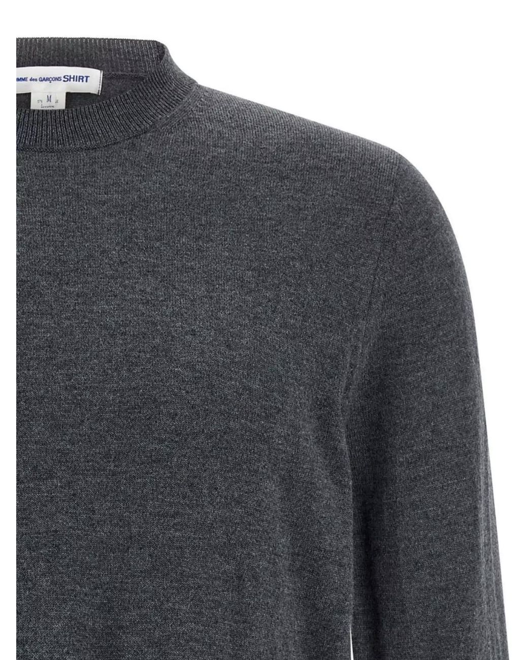 Comme des Garçons Gray Graphic Design Crew Neck Long Sleeve Sweater for men