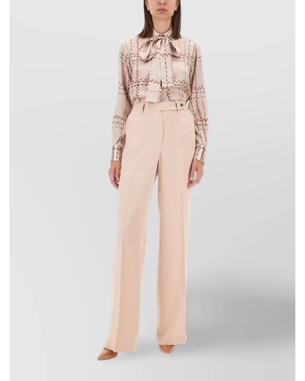 Kiton Pink Satin Regular-Fit Wide-Leg Trousers