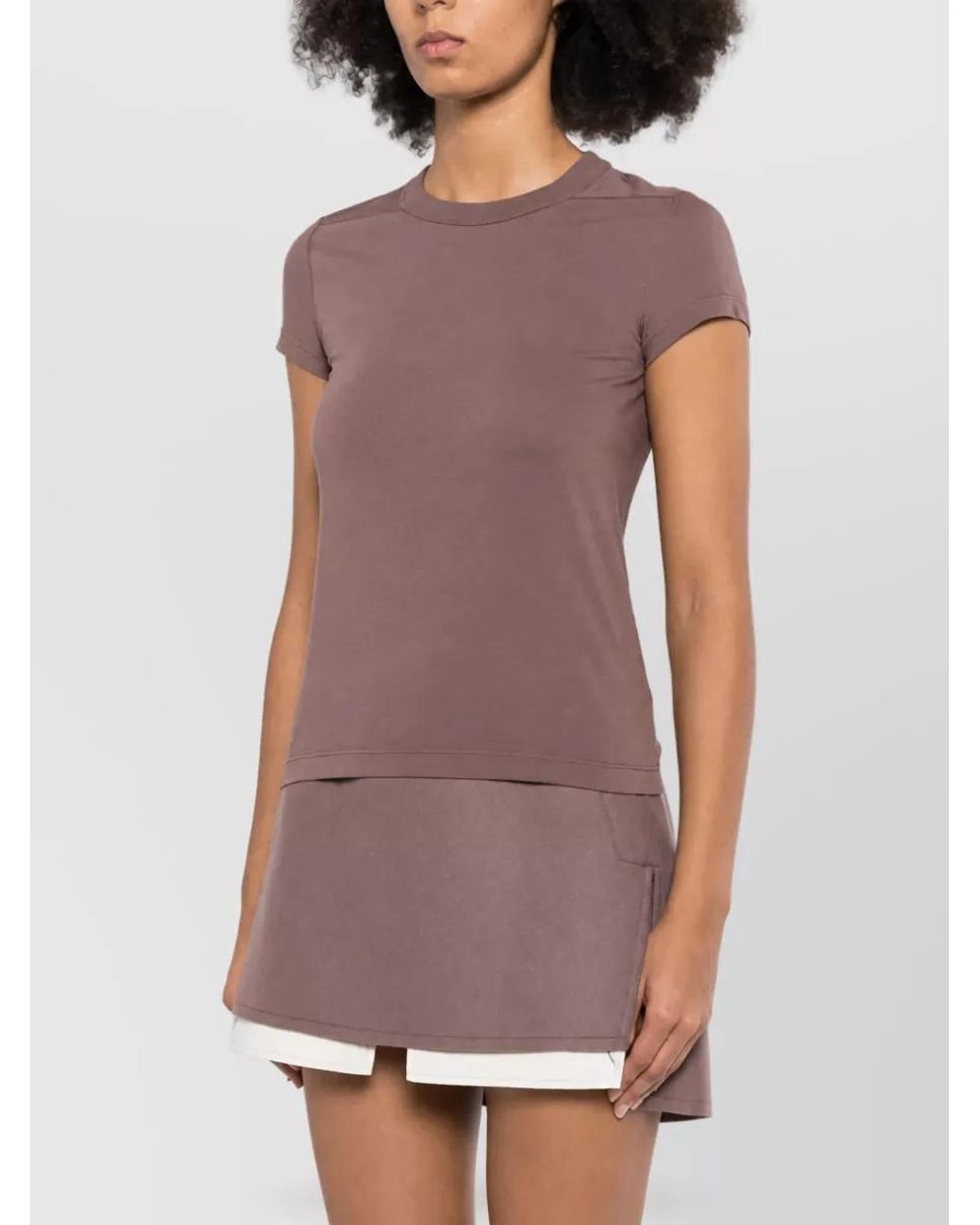 Rick Owens Purple Cropped T-Shirt