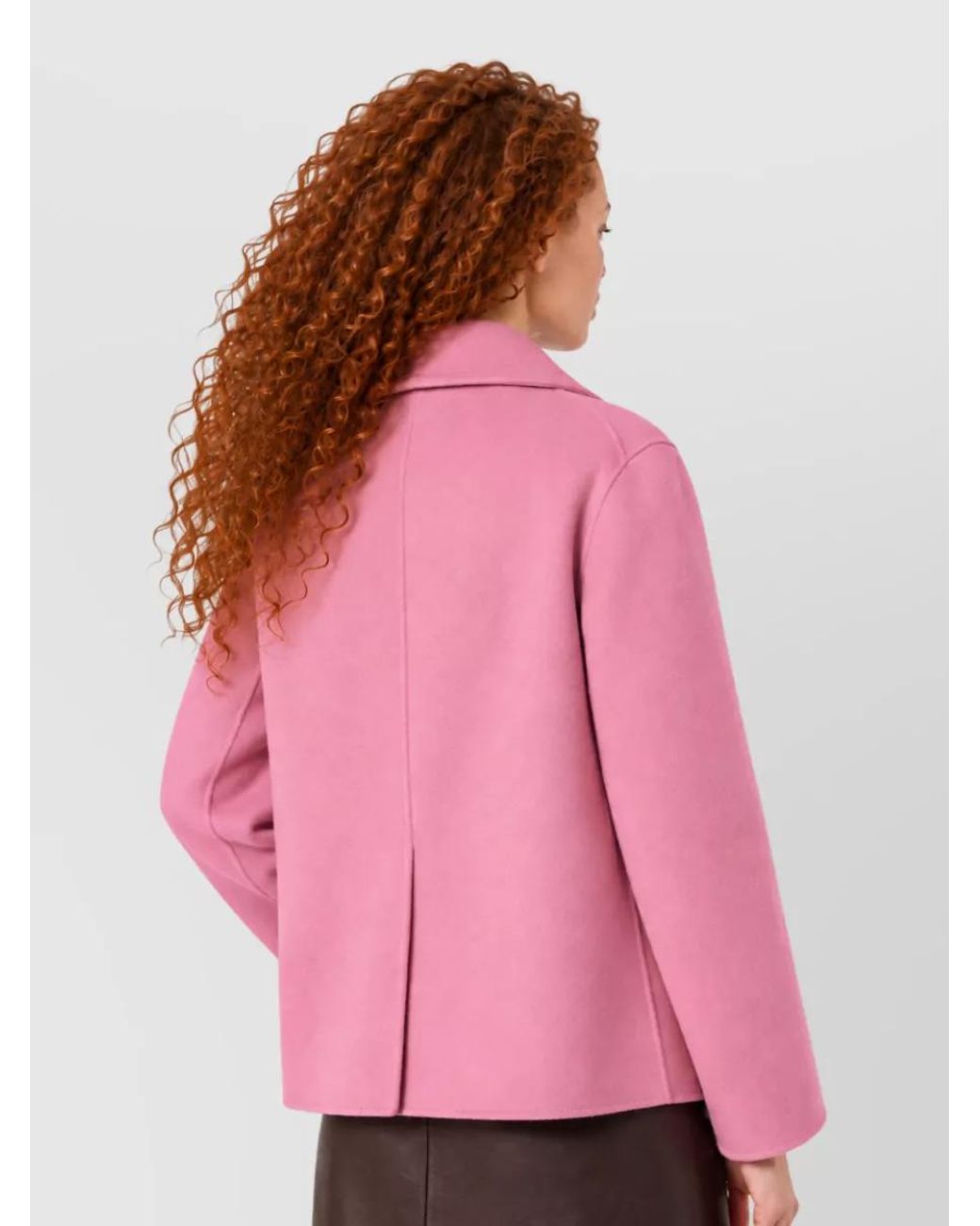 Max Mara Pink Virgin Wool Single Breasted Coat