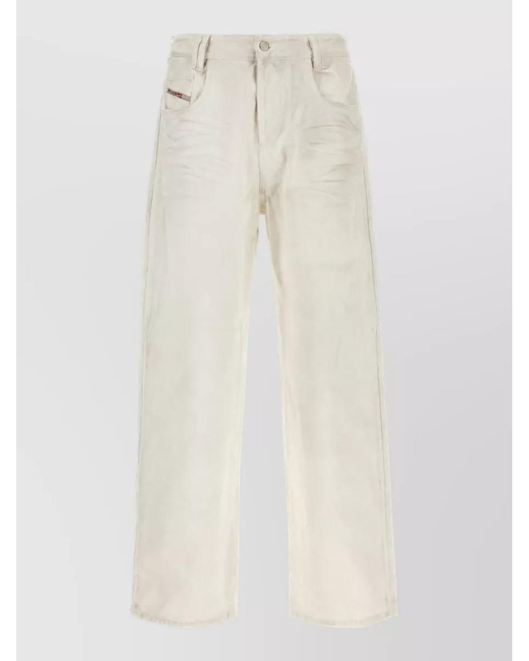 DIESEL White Denim Straight-Leg Jeans for men