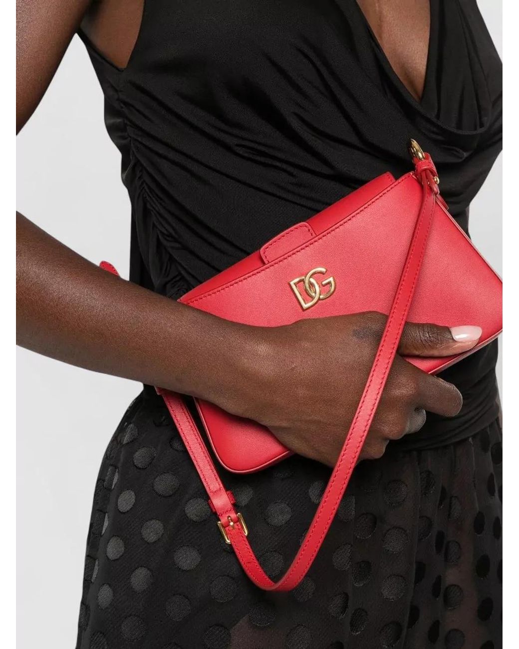Dolce & Gabbana Red Devotion Calf Leather Shoulder Bag