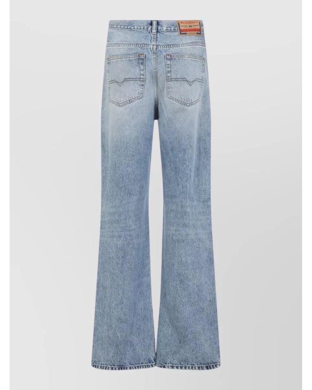 DIESEL Blue Denim High-Rise Straight-Leg Jeans