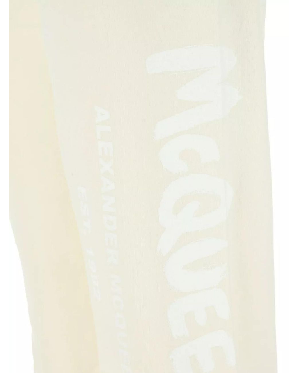 McQueen White Cotton Track Pants